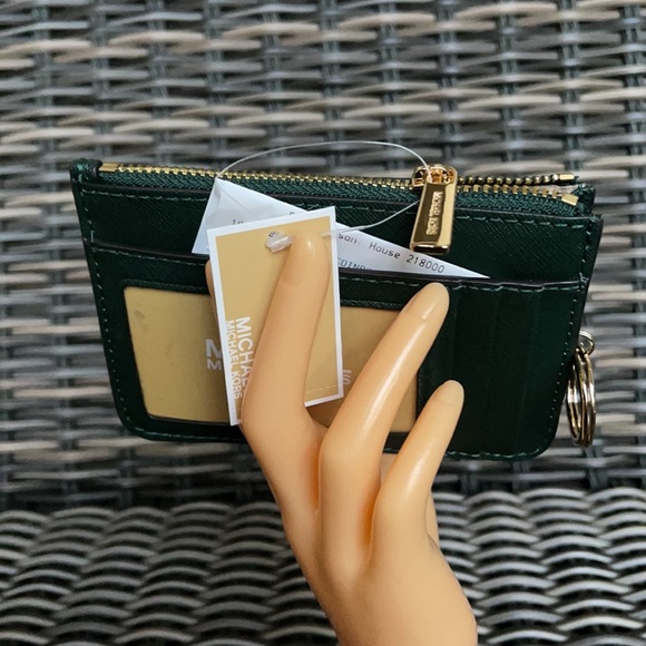 Michael Kors Jet Set Travel Small CoinPouch Wallet Racing Green - Picture 16 of 16